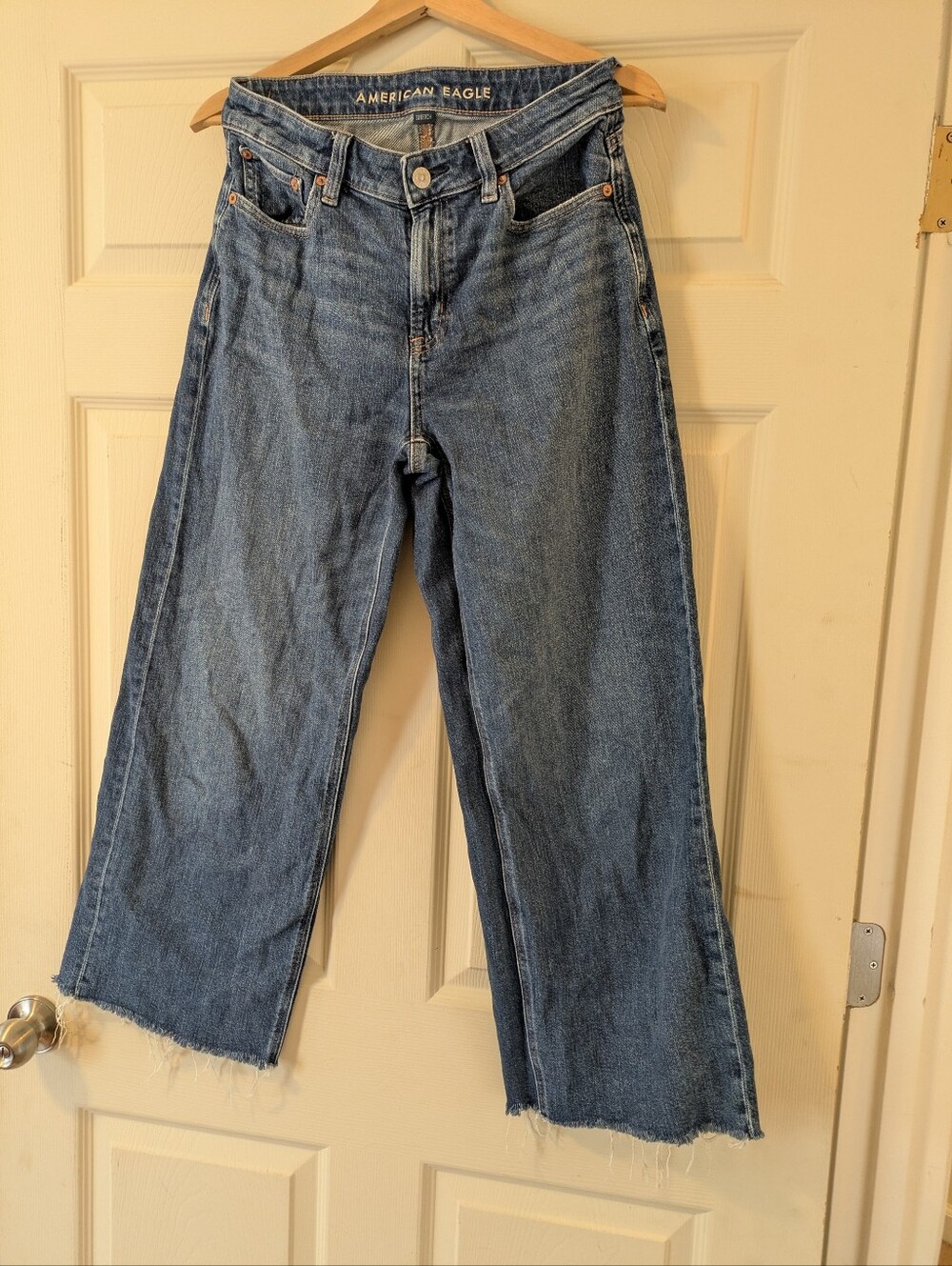 American Eagle Super High Rise Baggy Wide Leg Jeans 2 Short